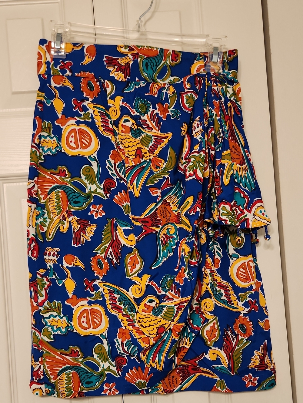 Vintage Hairston Roberson Floral Bird Hook And Eye Wrap Skirt